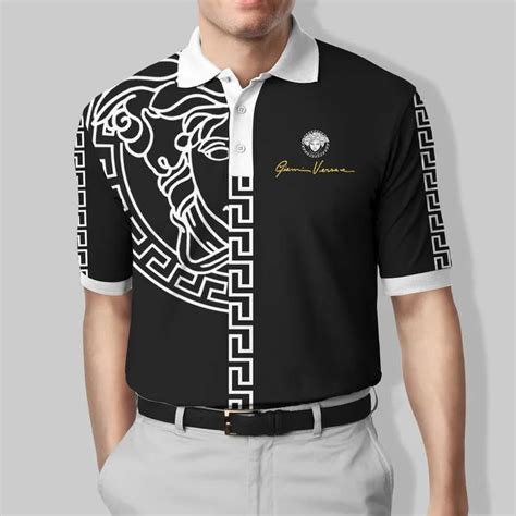 black and white versace polo shirt|gianni versace polos shirts.